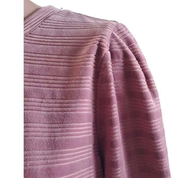 Heartloom Revolve Sz L Somi Striped Velvet Long Sleeve Blouse - Picture 2 of 8